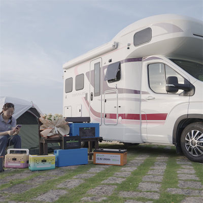 مقطورة RV LiFePO4 بطارية قابلة للشحن BMS الشمسية 12.8 فولت 12 فولت 200ah Agm بطارية دورة عميقة